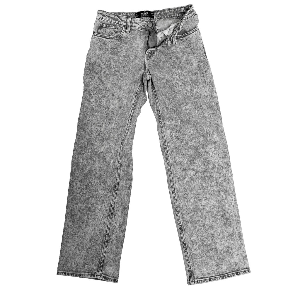 Hollister Dad Jeans Womens 26 Low-Rise Acid Wash Gray Denim VTG Stretch Casual
